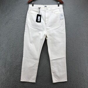 PAIGE Billy Crop Jeans Womens 31 12 Toasted Ecru High Rise Straight Leg NWT